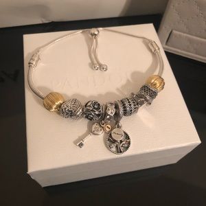 100% Authentic Pandora Bracelet with charms